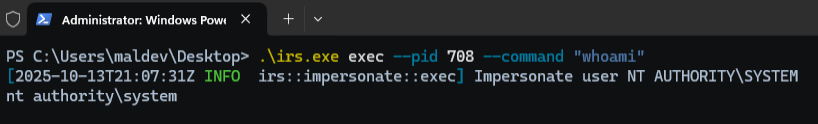 Esempio di exec