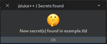 Exemple de notification de secret