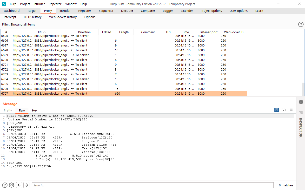 Burp WebSocket 기록