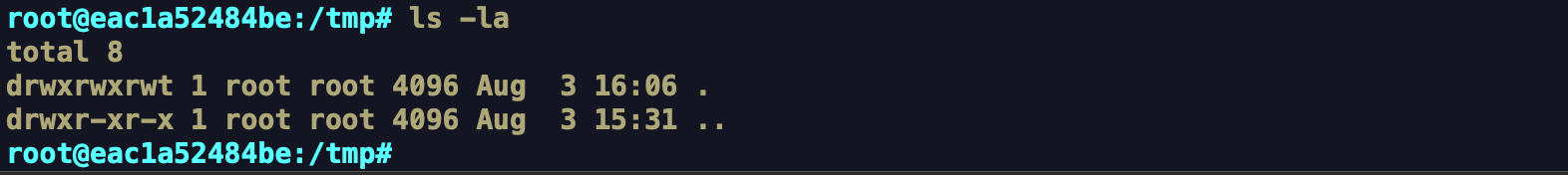 ls -la /tmp mostra che poc.txt non c'è più