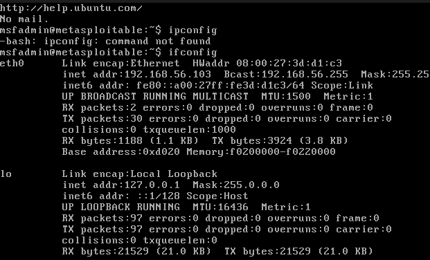 Metasploitable2 IP