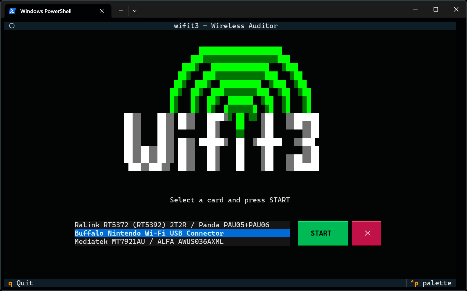 Wifit3 splash / adapter picker