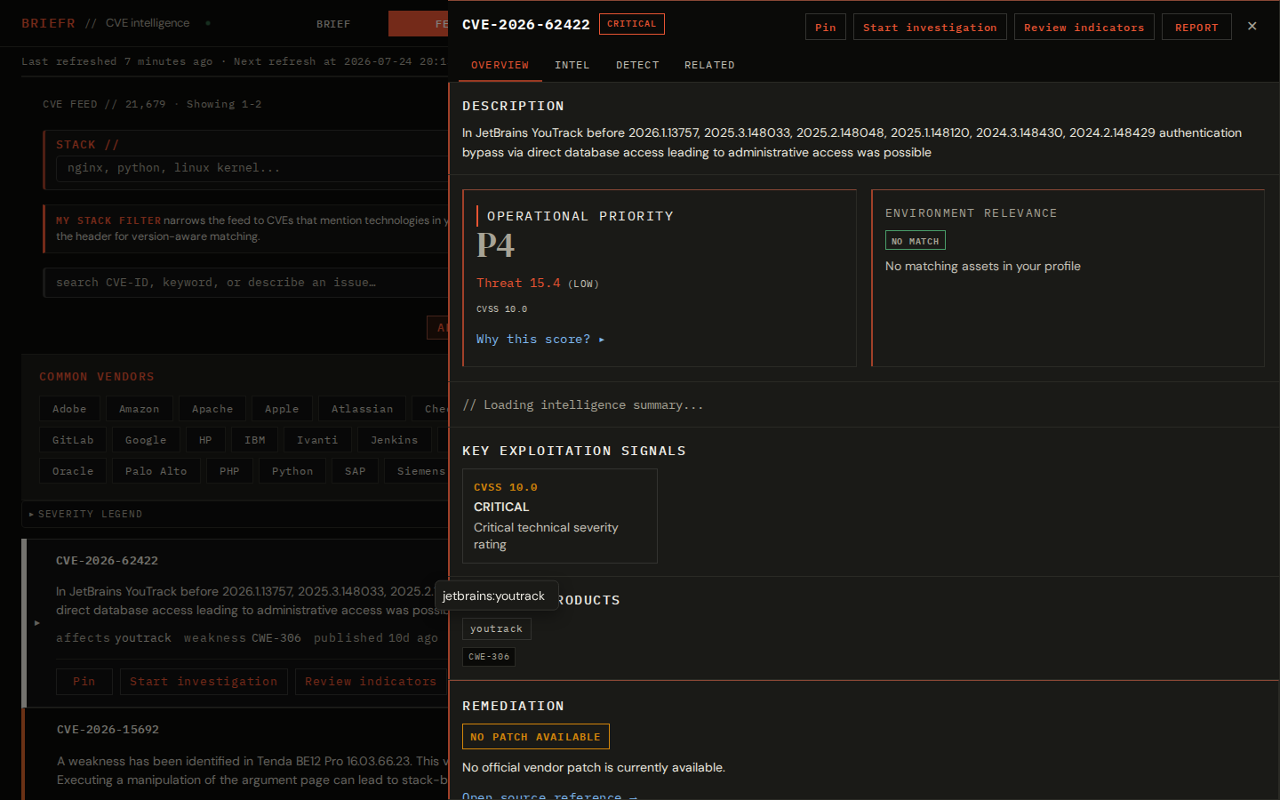 درج تفاصيل CVE