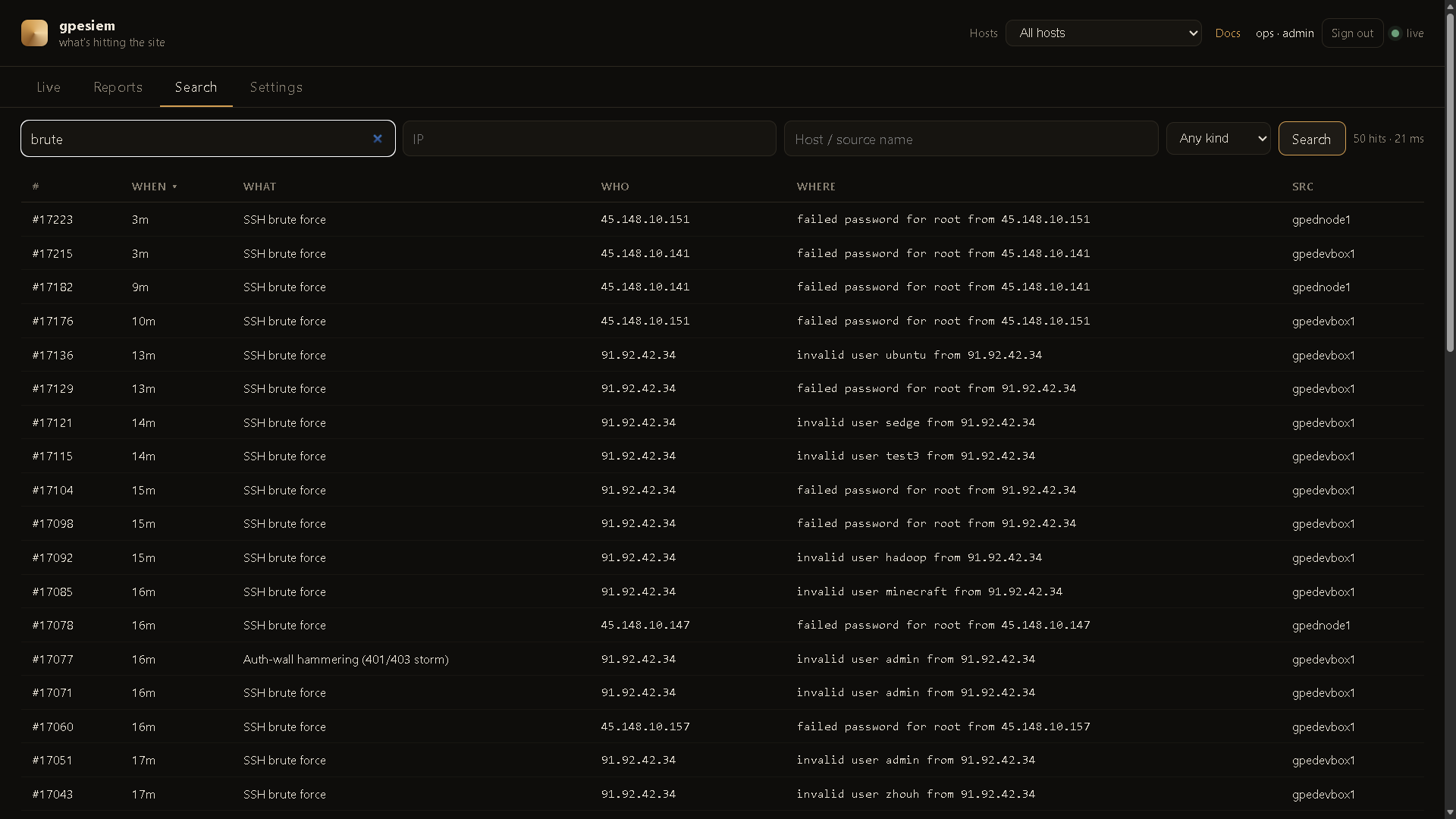 Search: keyword brute