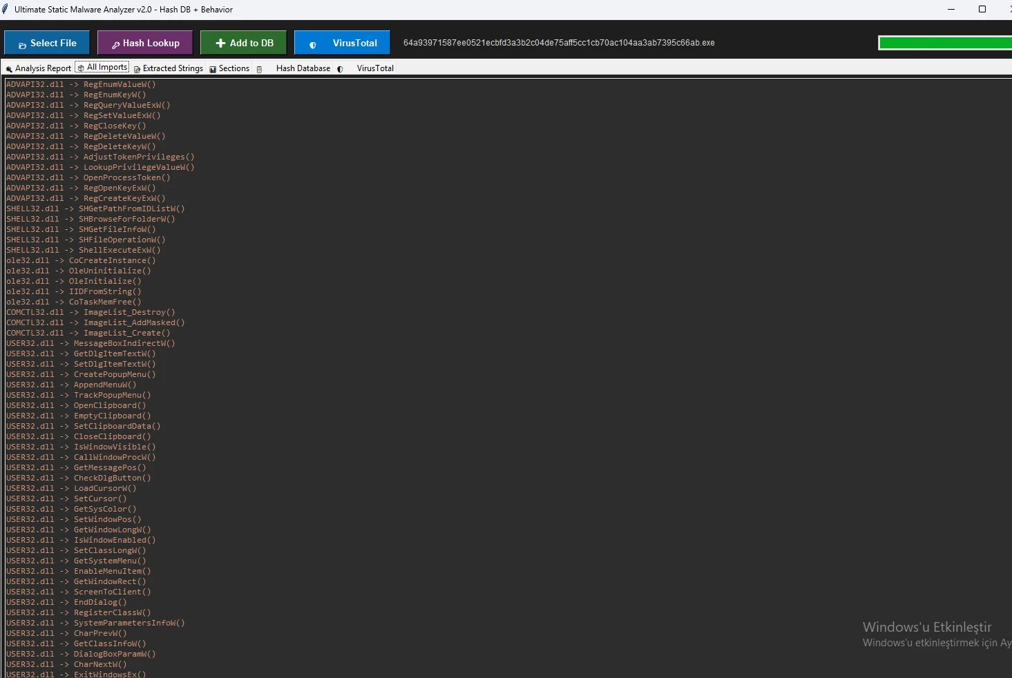 Imports-Tab