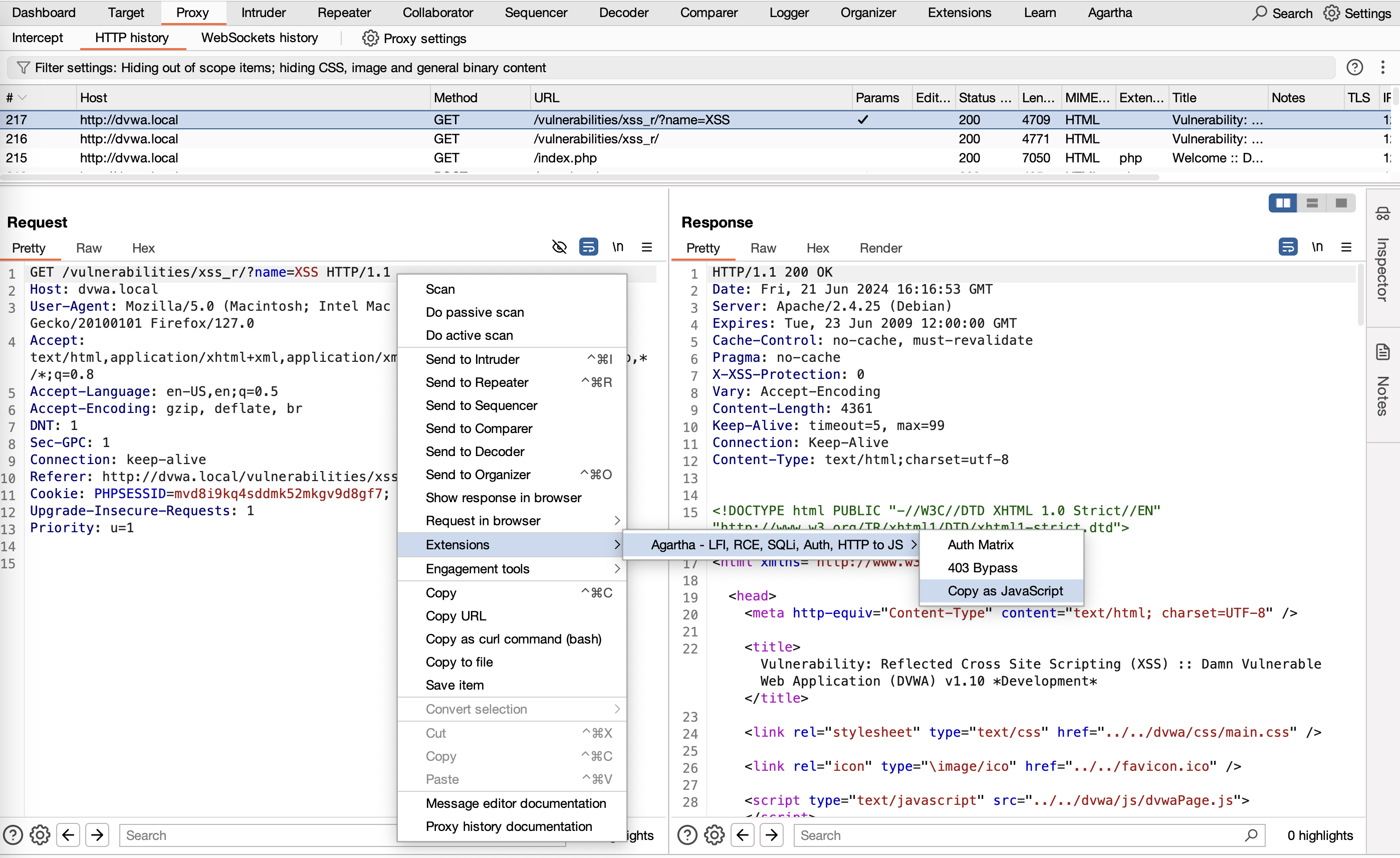Copiar como JavaScript