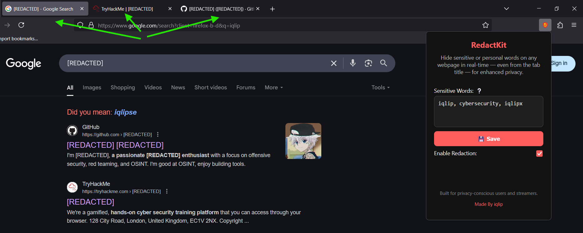 Tab Title Redacted