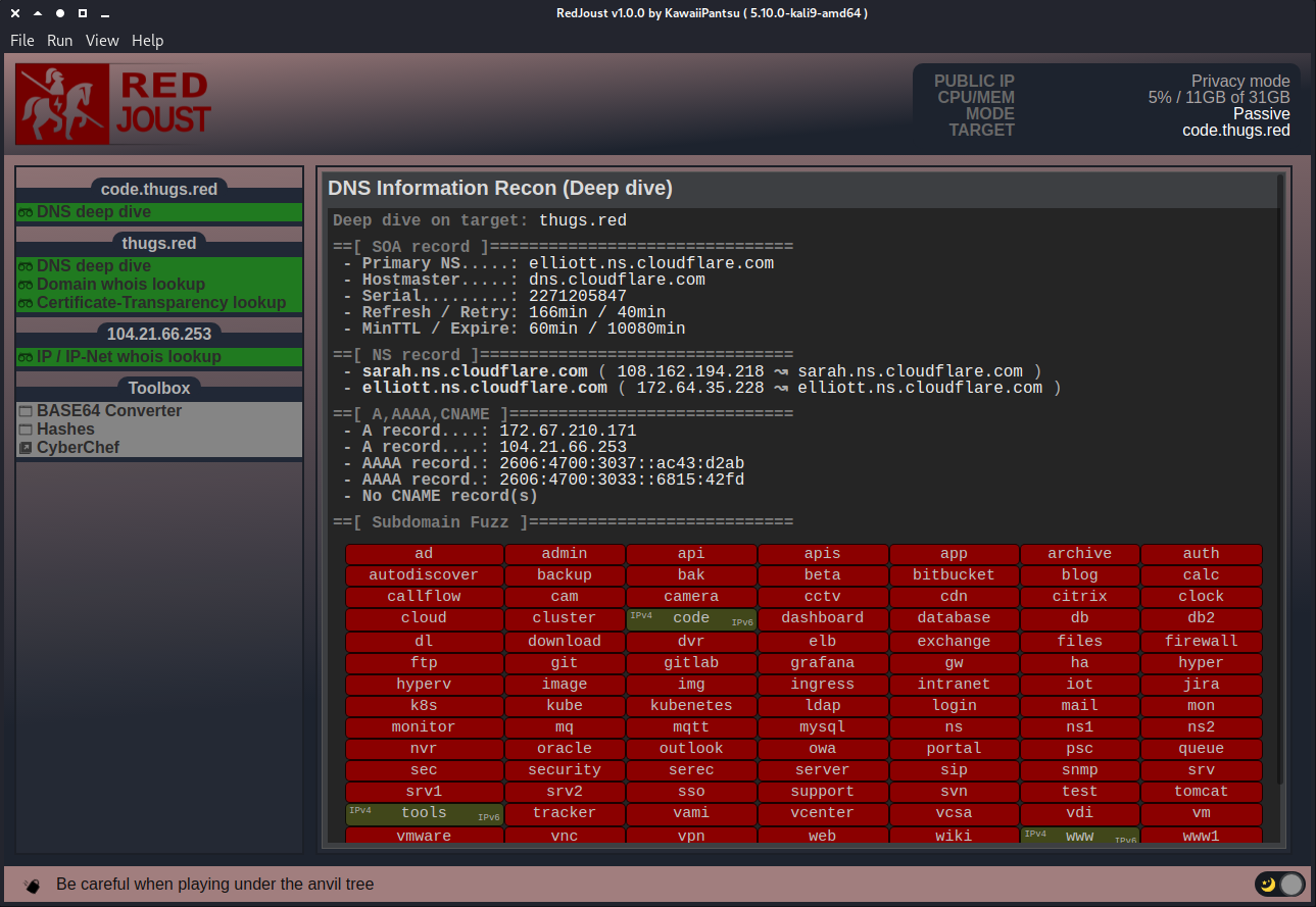 DNS Deep dive view
