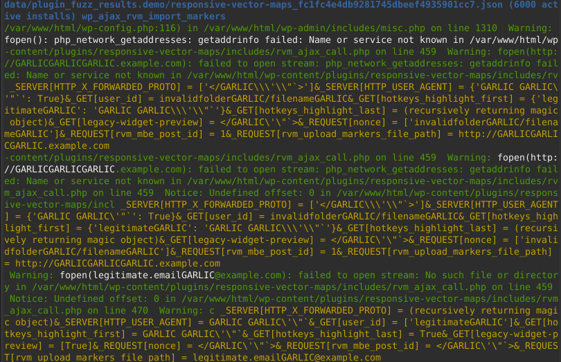 esempio di output del fuzzer per responsive-vector-maps
