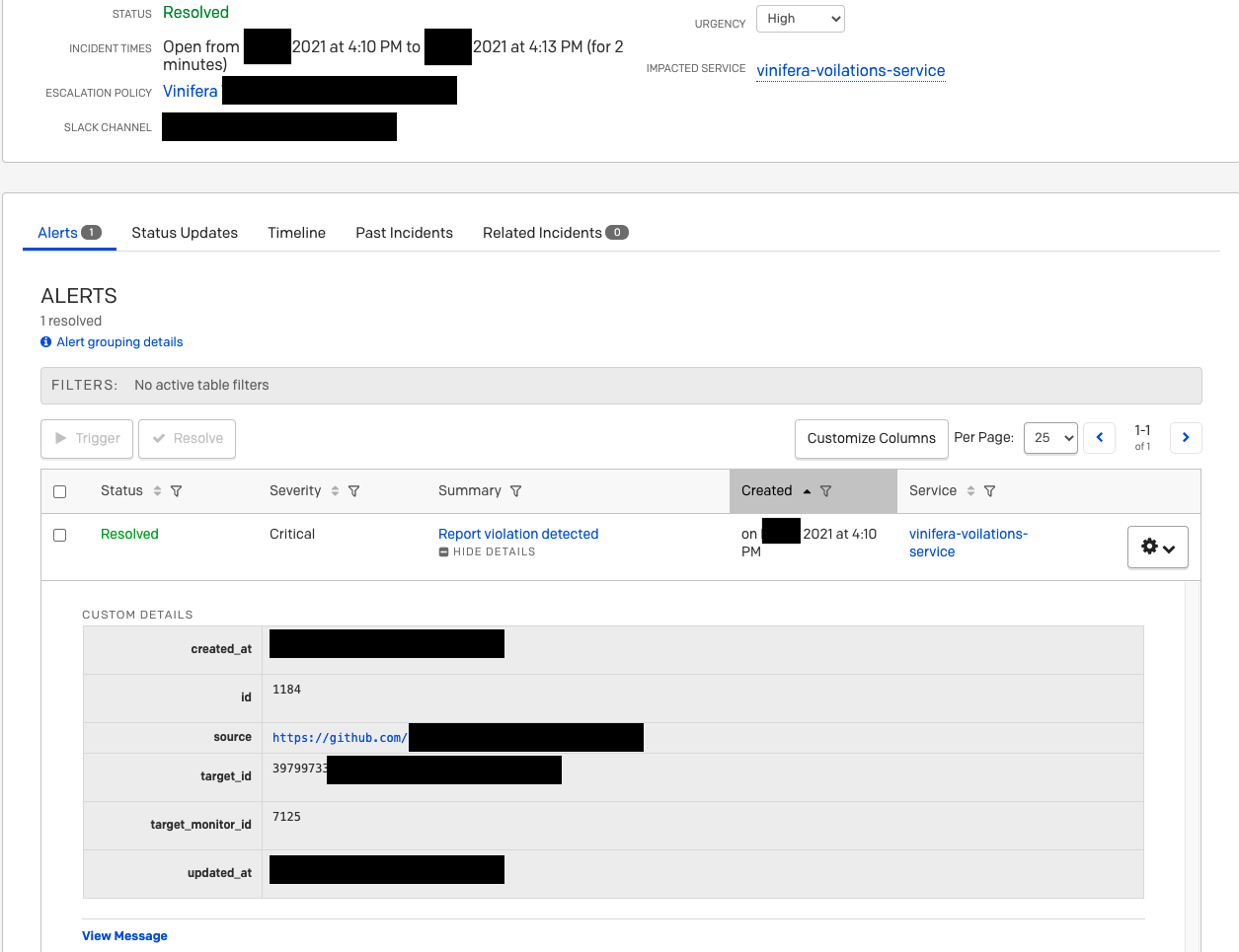 PagerDuty 事件