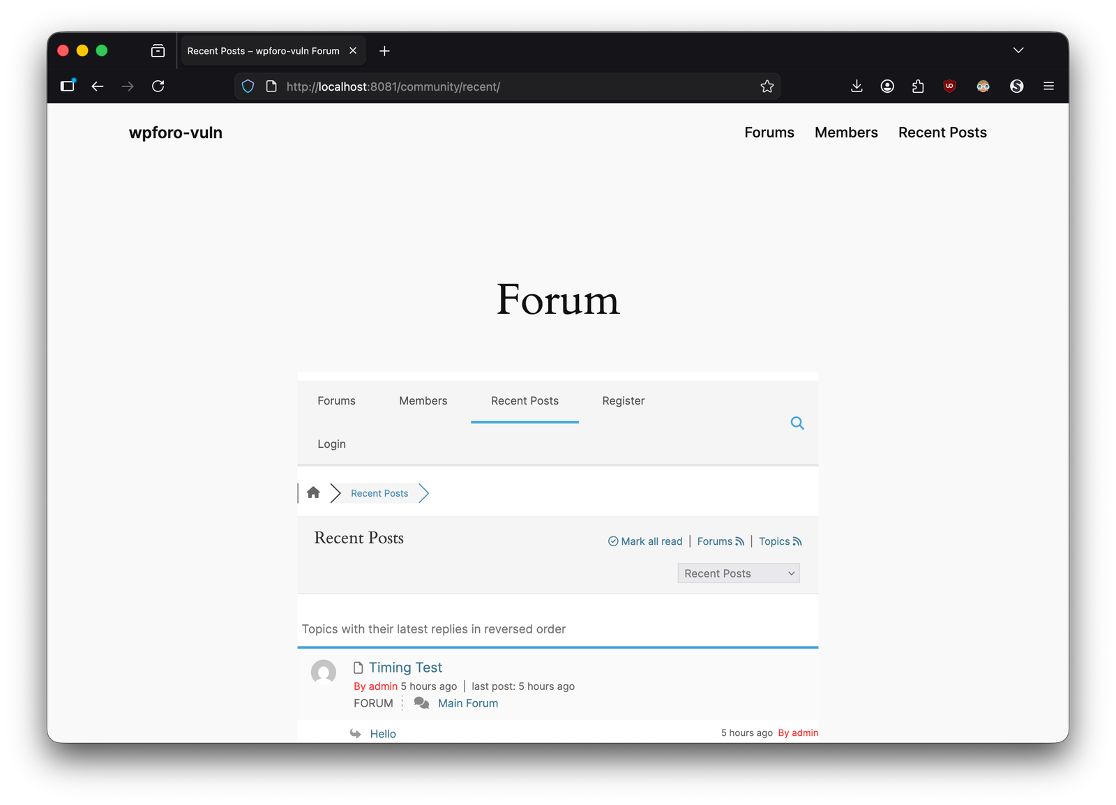 vuln recent page