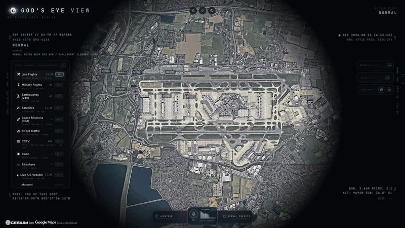 Moving from a full airport overhead down to close taxiway inspection with 3D flight models