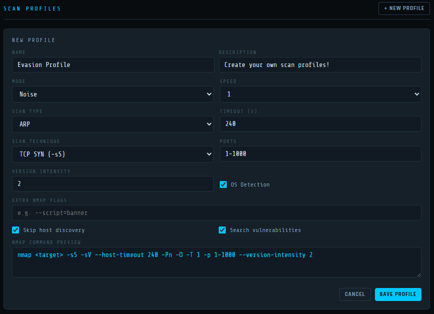 Scan Profiles