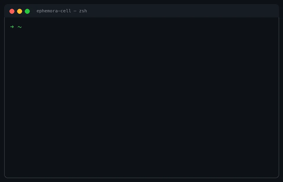 Ephemora Cell Demo — Installation, Ausführung, JSON-Bericht, blockierter Angriff