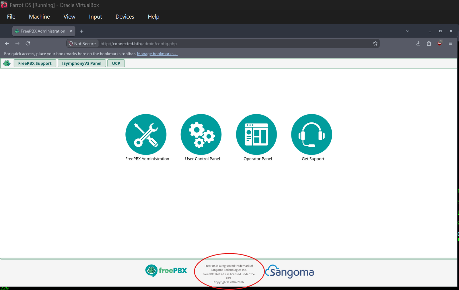 FreePBX Web Interface