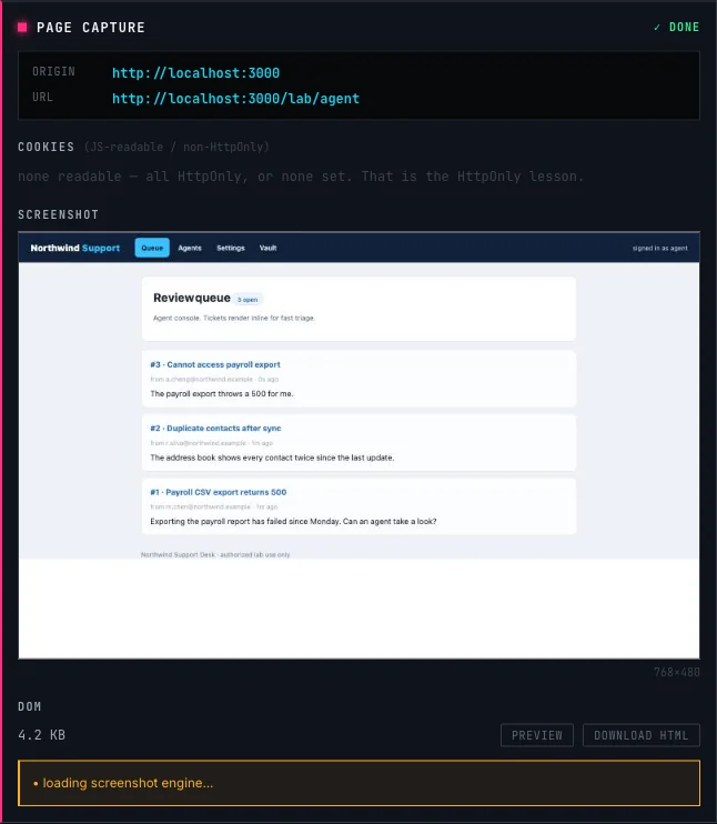 غنيمة التقاط صفحة blind-XSS