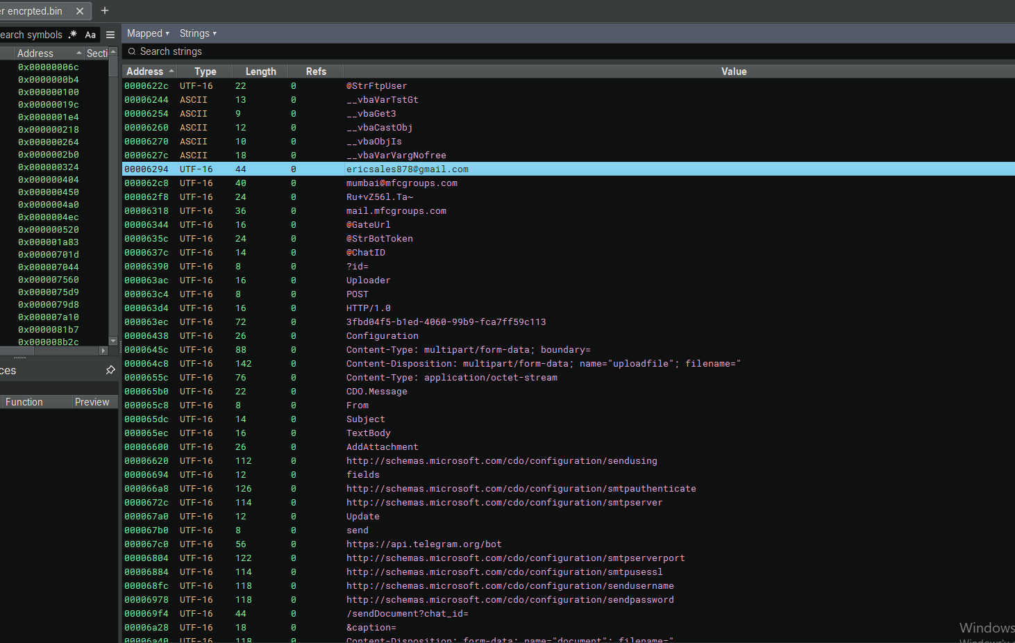DarkTortilla Telegram SMTP FTP