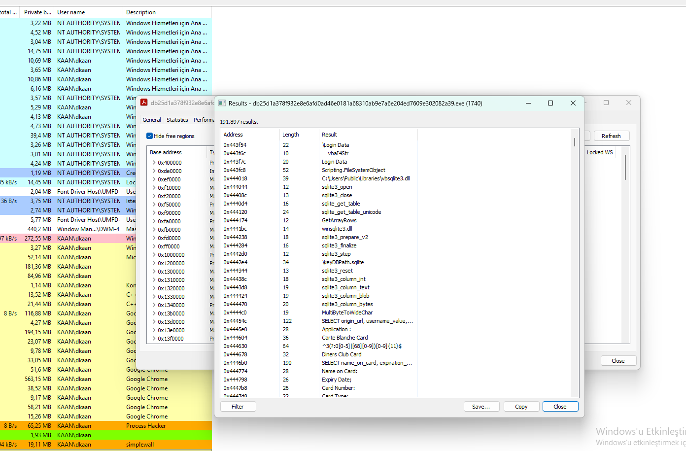 DarkTortilla SQLite & Card Data