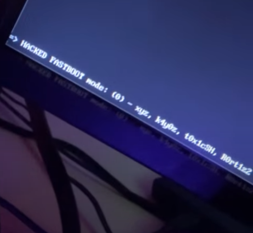 Hacked fastboot mode displayed after the Kamakiri BootROM stage