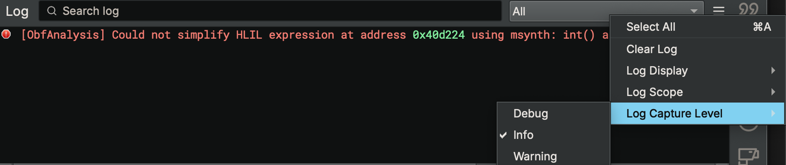 Log Output