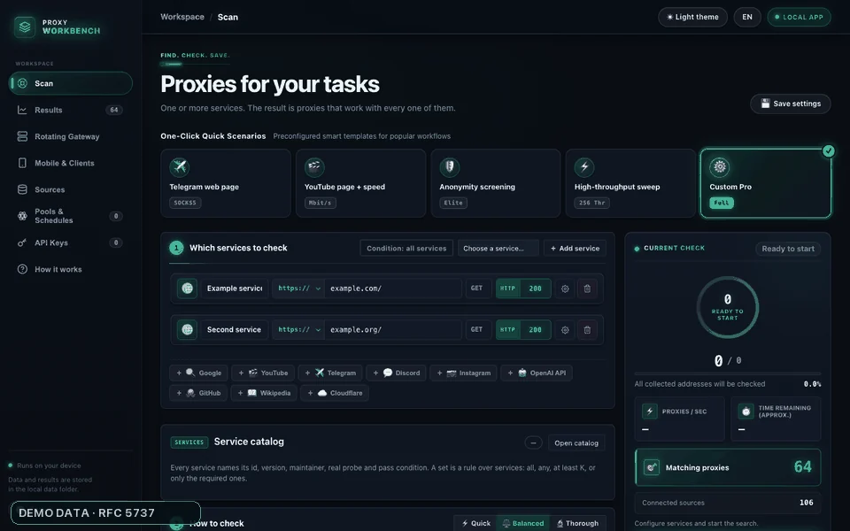 Proxy Workbench interface demo