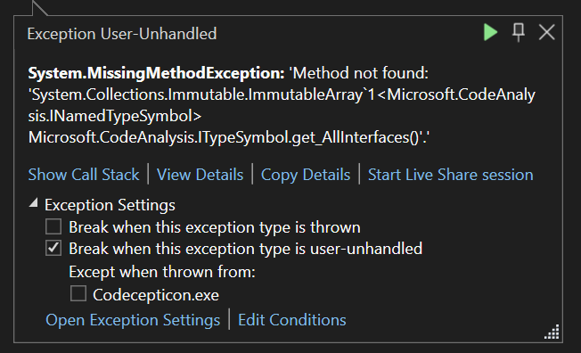 System.Collections.Immutable.ImmutableArray Methode nicht gefunden