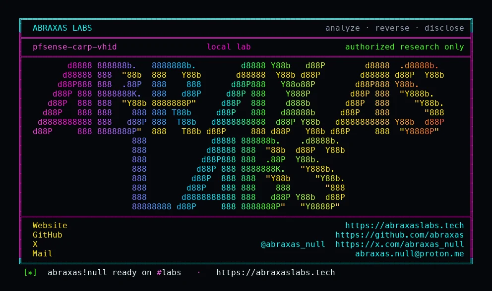 Abraxas Labs - pfsense-carp-vhid