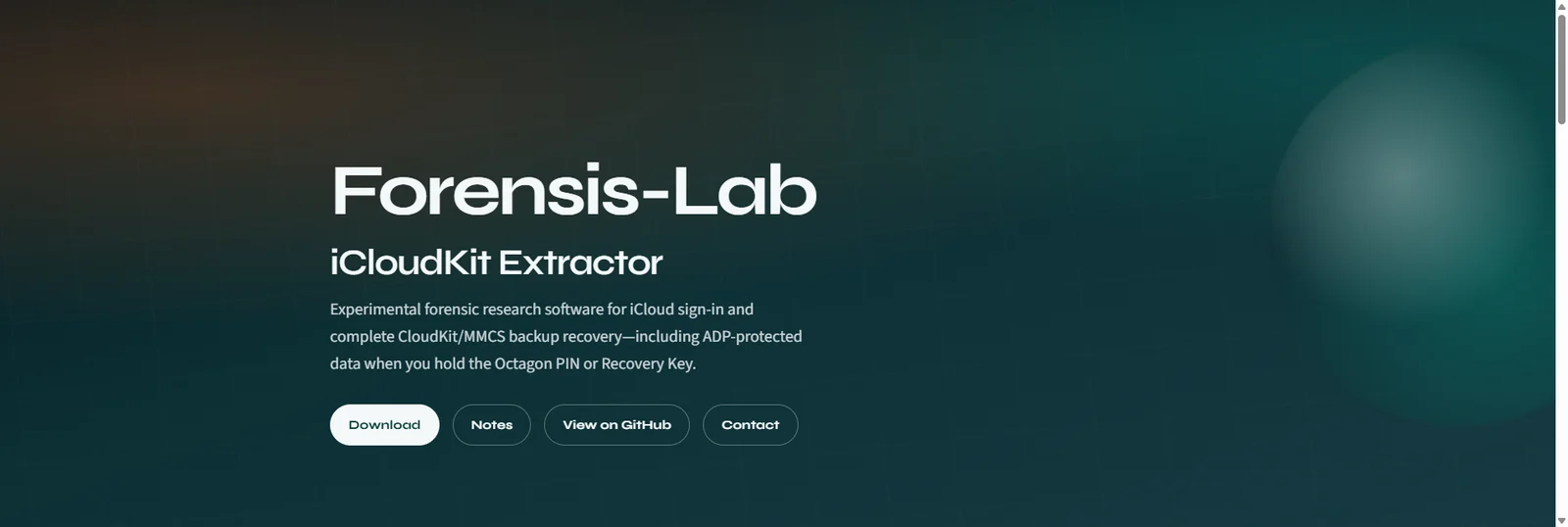 صفحة GitHub Pages لمستخرج iCloudKit