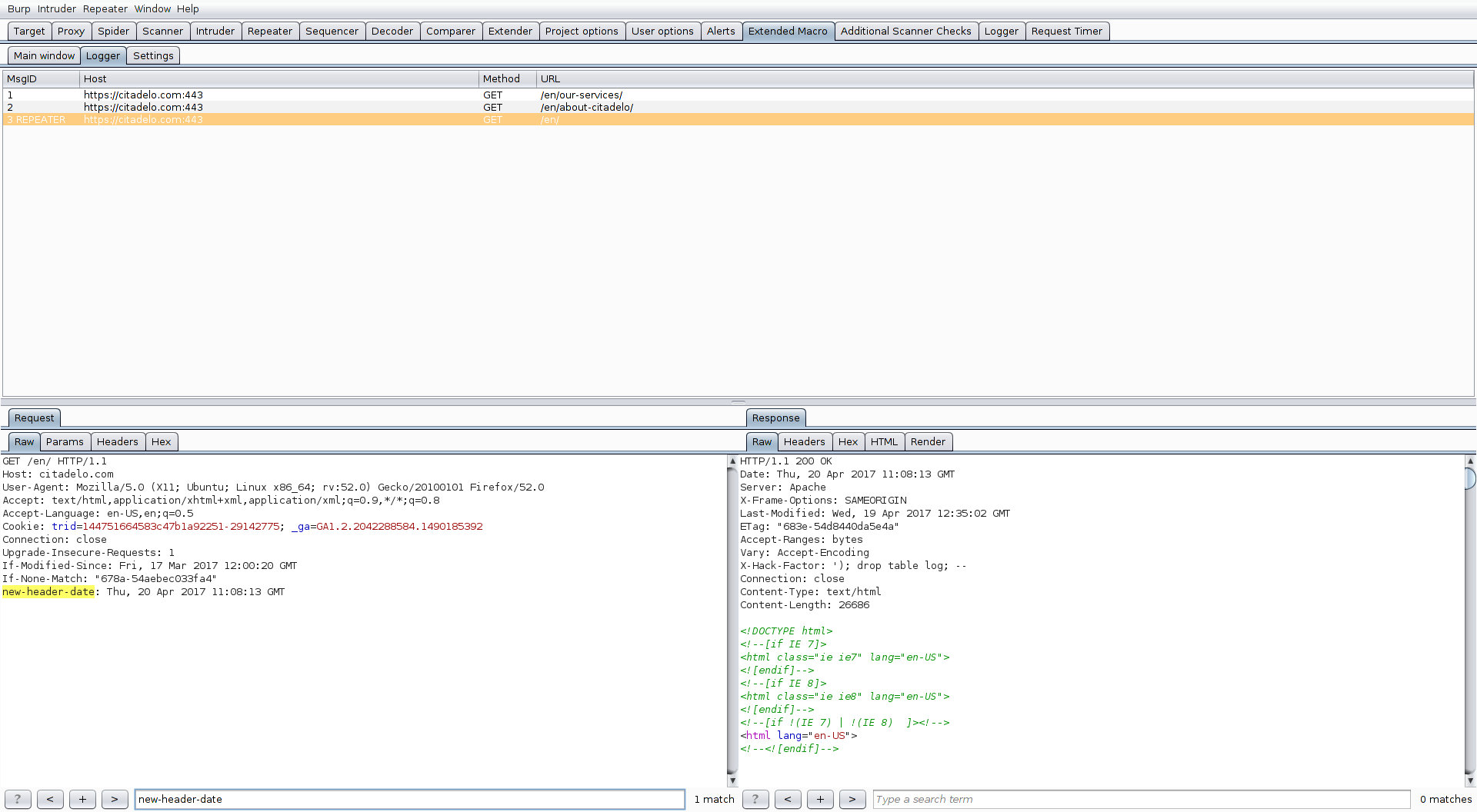 Logger tab Logger tab