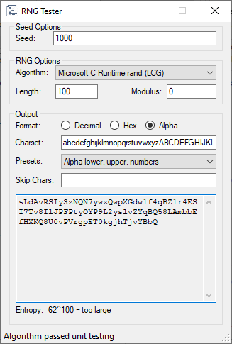 RNG Tester
