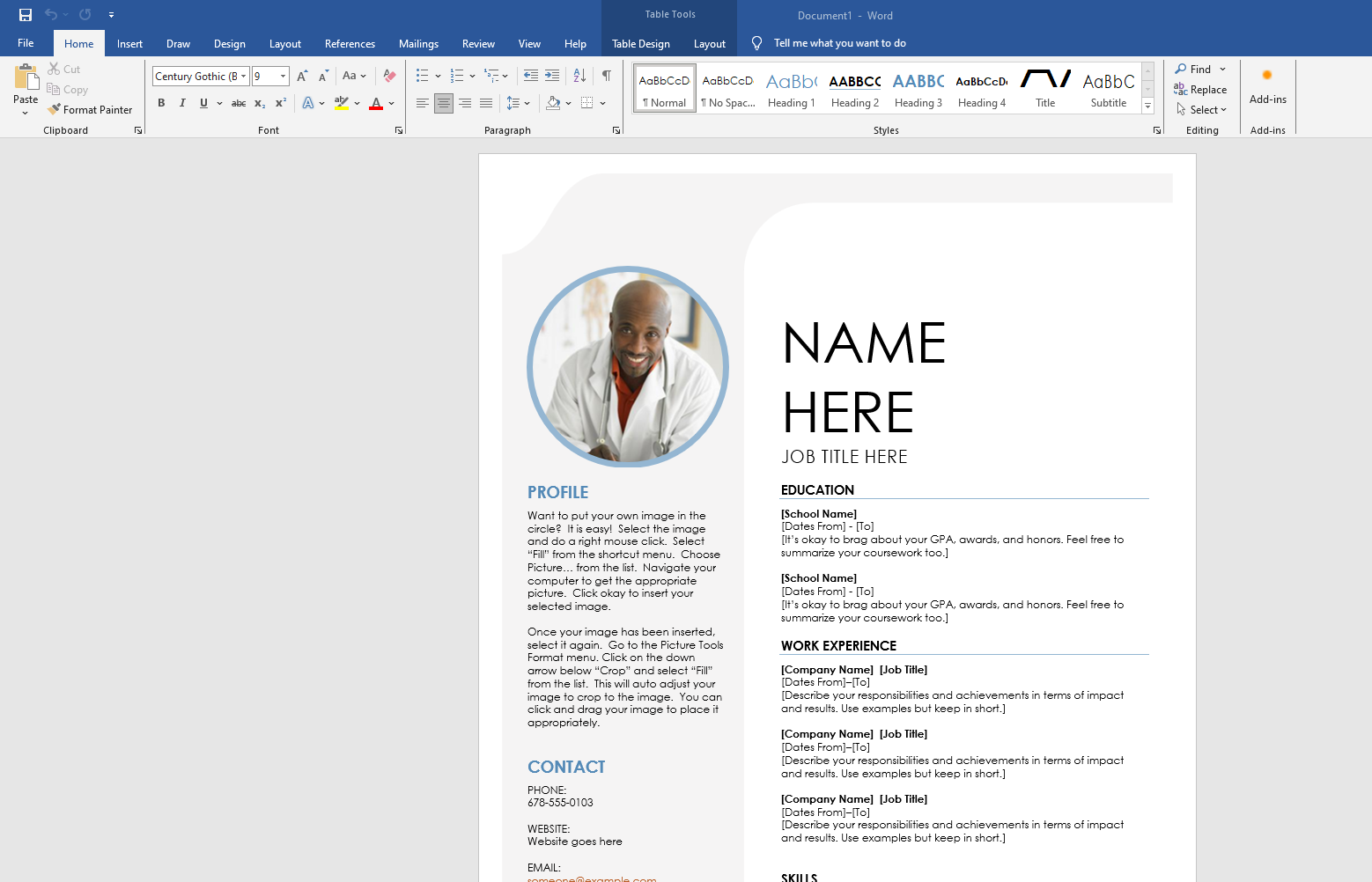 Default Word Template Document