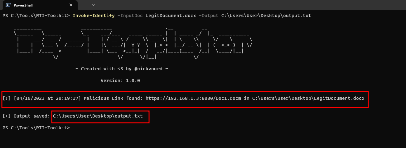 Invoke-Identify Malicous Example