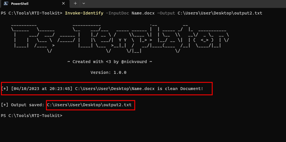 Invoke-Identify Clean Example