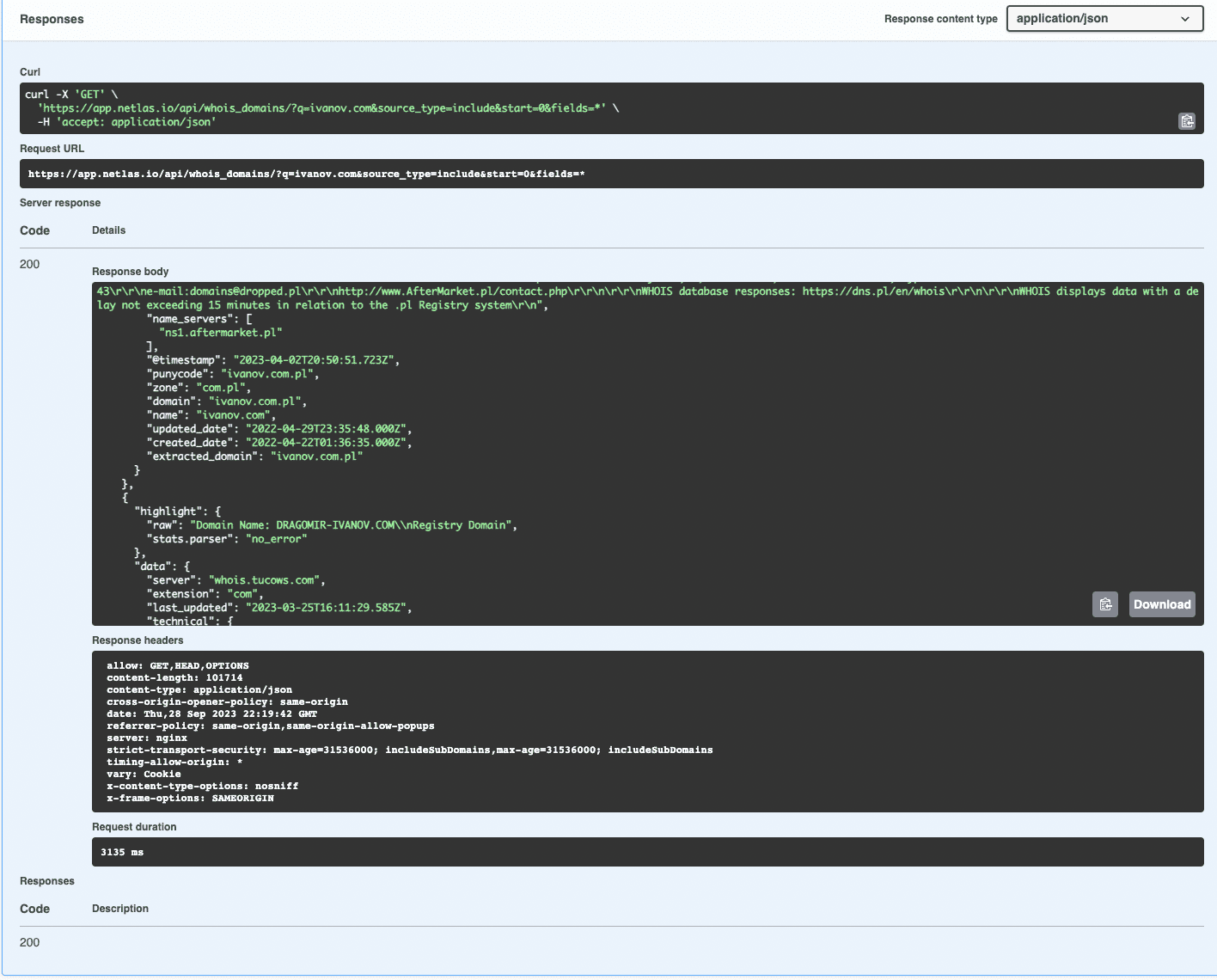JSON API 响应