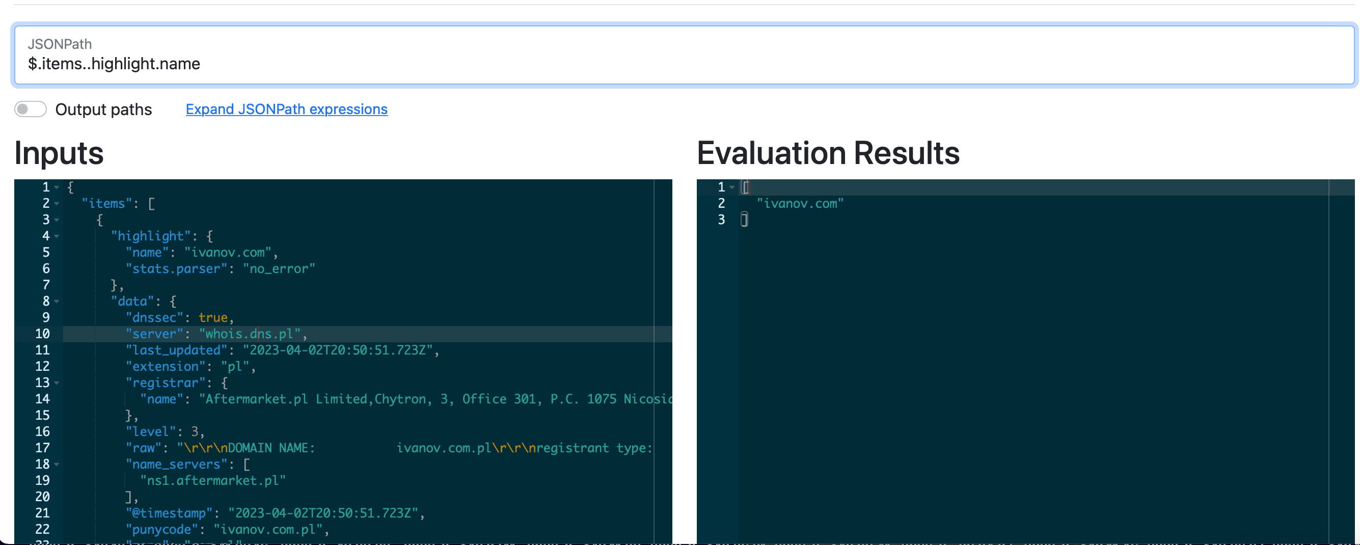 JSON 评估器