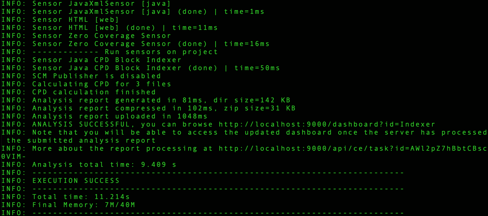 Scanner Execution Successful