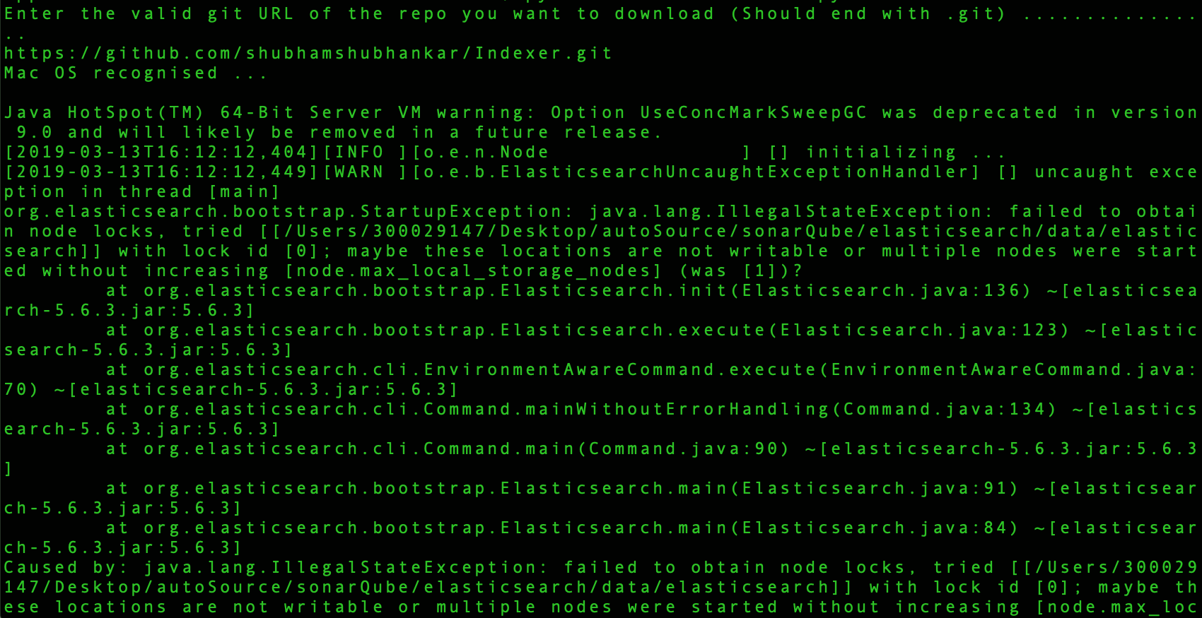 SonarScanning Started